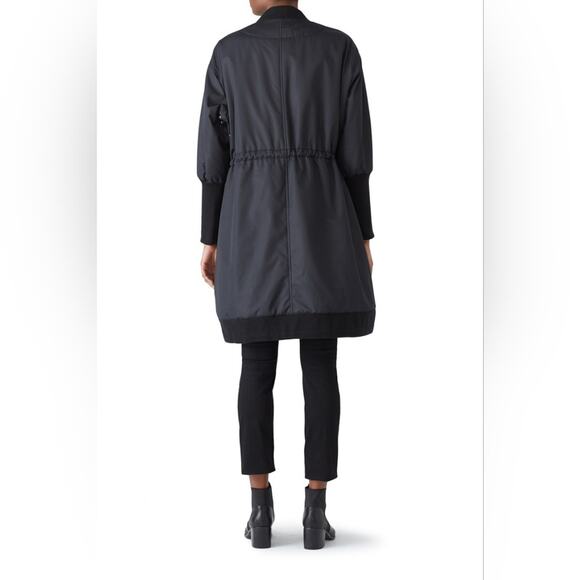 Rtr szXS x-small KAUFMAN FRANCO Black Zipper Jacket oversized long bomber - Picture 2 of 12